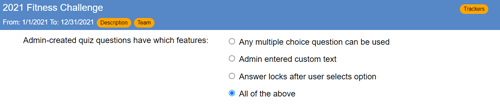 quiz style single entry activity